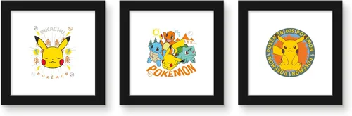 Trends International Gallery Pops Pokémon - Pikachu Nature Wall Art Bundle (paquete de 3)