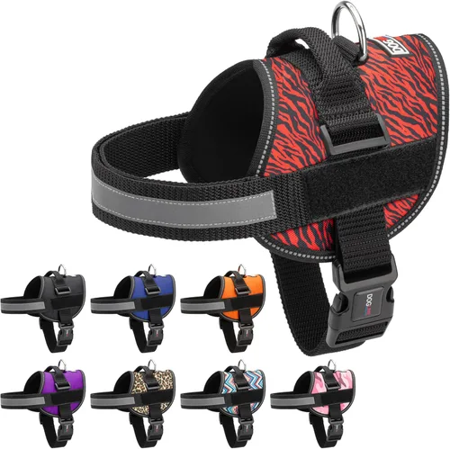 Vista 11 de Dogline Arnés para perro, chaleco reflectante ajustable sin tirones con asa para caminar, entrenar, transpirable, arnés sin estrangulamiento