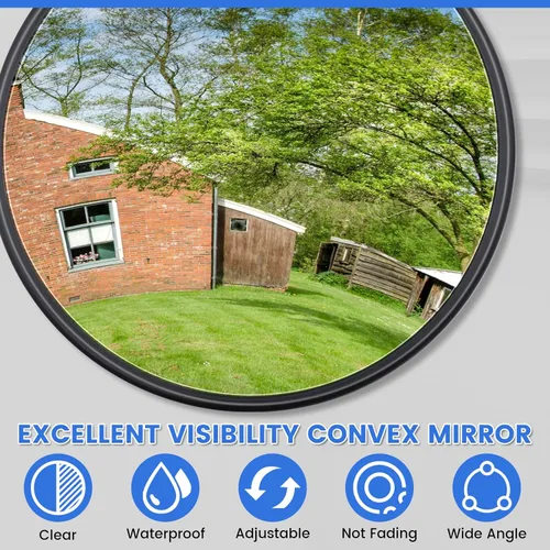 Vista 4 de Espejo Convexo, Espejo Redondo para Camiones, Espejo de Ángulo Amplio para Punto Ciego, Vista Lateral, Montaje Ajustable 360°, Espejo Universal