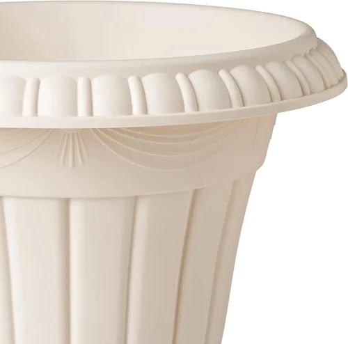 Vista 3 de Arcadia Garden Products PL20BG Maceta Urna Clásica Tradicional de Plástico Interior/Exterior, 10" x 12", Beige