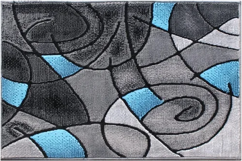 Vista 19 de Masada Rugs - Alfombra moderna contemporánea, color gris y negro