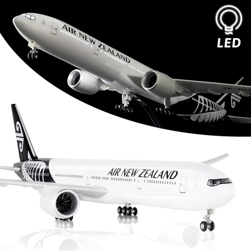 Lose Fun Park 1:130 Escala Grande Modelo Avión Nueva Zelanda Boeing 777 Modelos Aviones Diecast Aviones con Luz LED para Colección o Regalo