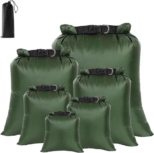 Vista 11 de 6 bolsas secas impermeables, bolsas secas ligeras para kayak, impermeables, bolsa impermeable al aire libre para kayak, senderismo, canotaje
