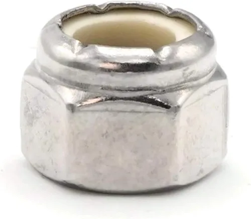Vista 3 de Tuercas de bloqueo de nailon Nylock A2 de acero inoxidable - 3M x .5 (5.5 planos x 4.0 de altura) Qty-250