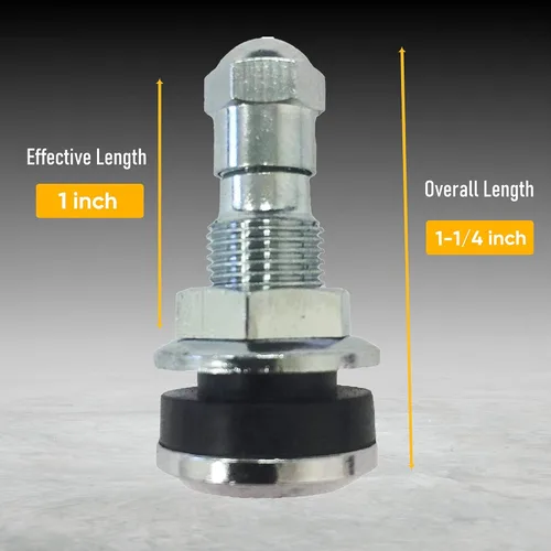 Vista 3 de TR-416-S Vástago de válvula metálico de una pulgada para montaje exterior (paquete de 4)