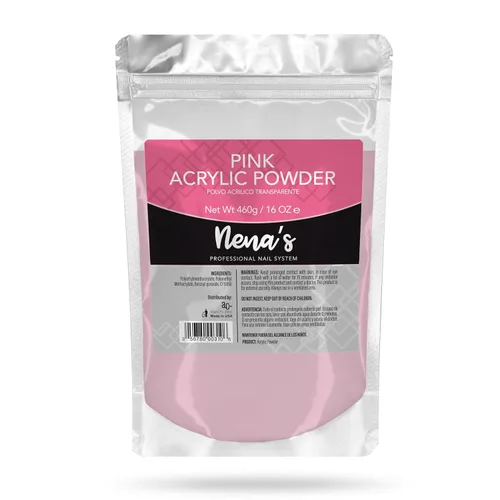 Nena's Superior - Polvo para esculpir profesional acrílico para uñas, color rosa medio, 16 onzas, 16.23 oz (rosa)