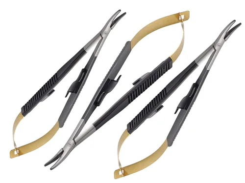 Vista 7 de ARTMAN INSTRUMENTS Castroviejo Portaagujas de Sutura Micro Preciso – Punta Curva de 5.5", Insertos de Carburo de Tungsteno, Acción de Resorte