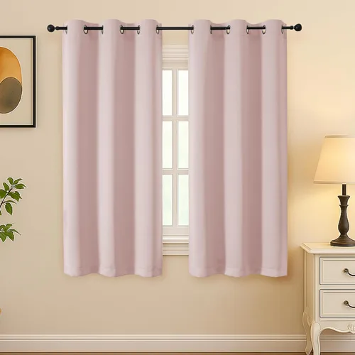 Vista 41 de Simplebrand Juego de 2 paneles de cenefa aguamarina para ventana de cocina de 14 pulgadas de largo, cortinas de oscurecimiento de habitación