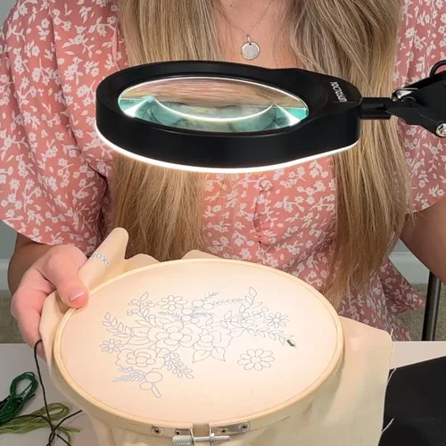 Vista 8 de YOCTOSUN Lámpara de lupa de 10X con 6 modos de color regulable continuamente, 96 LED y lente de cristal real de 5 pulgadas, lupa de escritorio