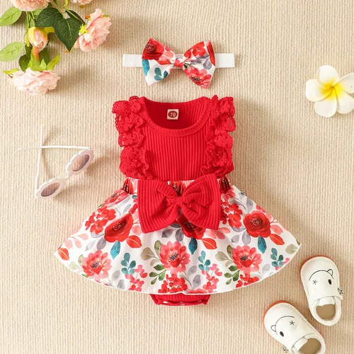 Vista 3 de Vestido de Navidad para bebé, traje de manga larga, con volantes, de reno, a cuadros, bordado, ropa de bebé casual para otoño