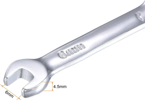 Vista 4 de uxcell Llave combinada de trinquete rechoncha de 0.236 in métrica 72 dientes 12 herramientas terminadas en caja de puntos, CR-V