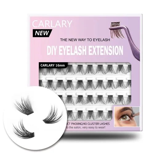 Vista 8 de Racimos de pestañas, extensión de pestañas DIY, racimos de pestañas individuales reutilizables, pestañas postizas de efecto 3D Wispy C Curl