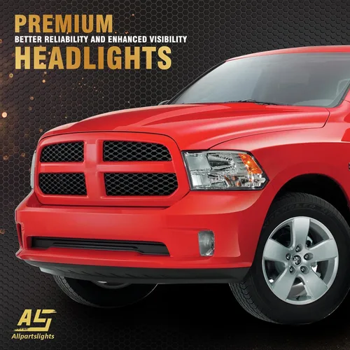 Vista 7 de SHAREWIN Repuesto para Ram 1500 2500 3500 Dodge 2009 2010 2011 2012 2013 2014 Montaje de faros delanteros cromados carcasa ámbar reflector lado