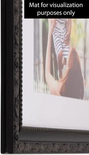 Vista 5 de Marco para retrato, negro, con bordes grabados 1.5 in de ancho.