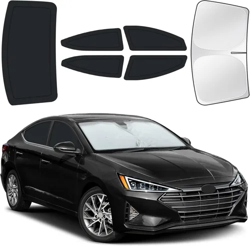 Vista 39 de Parasoles para ventanas de auto para bebé, 4 unidades de 20 x 12 pulgadas, adherencia estática, cubiertas para ventanas laterales, frontales