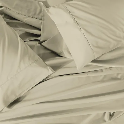 Vista 8 de Royal Tradition Juego de sábanas clásicas transpirables de algodón percal de 4 piezas (tamaño Queen, marfil)