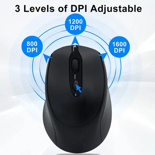 Vista 5 de Ratón Bluetooth, inalámbrico recargable para portátil/iPad/MacBook Pro/Air, mouse silencioso portátil delgado para Surface Pro/PC/Lenovo/Samsung