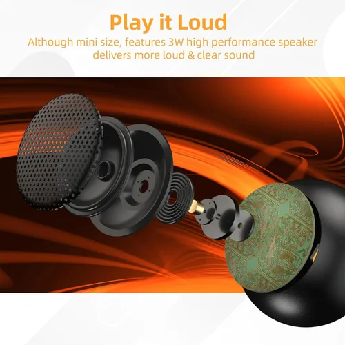 Vista 6 de Paquete de 2 mini altavoces portátiles, altavoces pequeños Bluetooth, micro altavoz inalámbrico para teléfono/PC/tableta, batería recargable