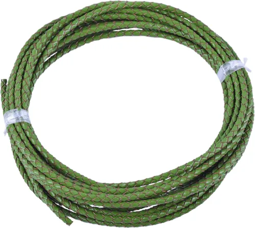Vista 61 de KONMAY - Cordón de cuero trenzado genuino de 5 yardas, 3.0mm, marrón antiguo, redondo, para cuerda de bolo