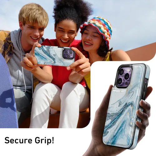 Vista 317 de LETO para iPhone 15 Pro Funda tipo cartera - Tapa tipo folio con patada - Diseños de moda - Tarjetero - Funda protectora para mujeres y niñas - 6.1