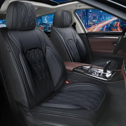 DISUTOGO Juego completo de fundas de asiento de cuero impermeables para Buick Envision 2016-2025, cojines de asiento de automóvil de ajuste negro