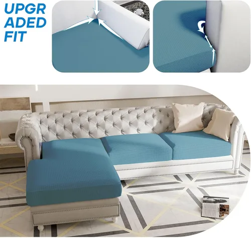 Vista 2 de EFELIM Funda de cojín seccional de 4 piezas para sofá en forma de L, funda elástica para sofá de 1, 2, 3 asientos, funda antideslizante para sofá