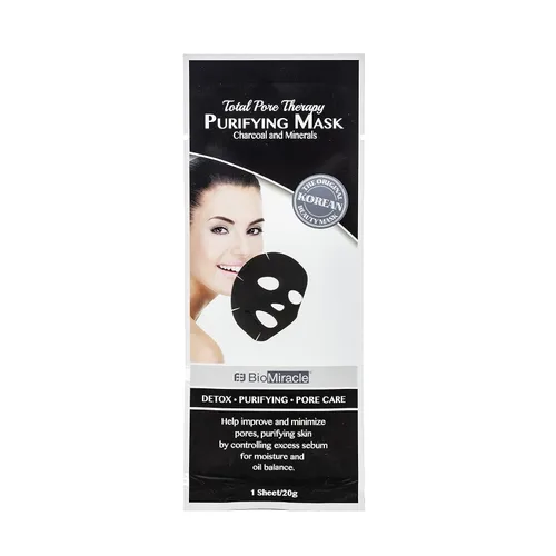 BioMiracle Máscara purificadora de terapia total de poros, máscara desintoxicante, poros retráctiles, tratamiento de células madre vegetales,