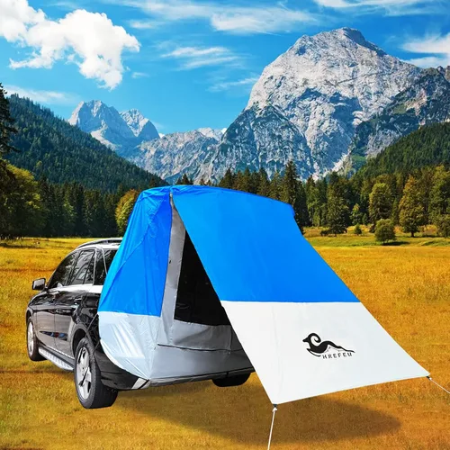 Vista 9 de Tienda de campaña para maletero de SUV con toldo, toldo con sombra para maletero para acampar, tienda de campaña para hatchback, refugio solar