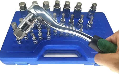 Vista 6 de Master - Juego de llaves hexagonales Allen, llave hexagonal para llave de trinquete SAE y juego métrico de 3/8, 1/4, 1/2, 34 piezas