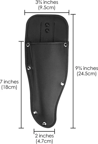 Vista 2 de Black Pruning Shear Bag, Gardening Pruner Shears, Sheath Pruner, Sheath Protective Case, Pruning Shear Tool Belt Holder 9.84 x 3.93 x 0.74 inches
