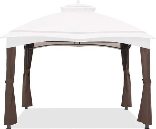 Vista 28 de ABCCANOPY Riplock Toldo Superior de Repuesto para Cenador para Lowe's Allen Roth #GF-12S004B-1, Caqui