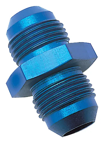 Edelbrock /Russell 660370 Adaptador de unión de llamarada de aluminio anodizado azul -10AN