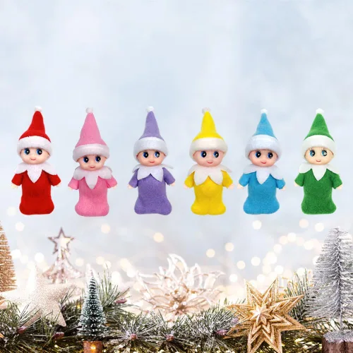 Vista 4 de LovelfStory - Accesorios de elfo para bebé, pequeña muñeca elfa de Navidad niña y niño para regalo de Navidad (Verde)