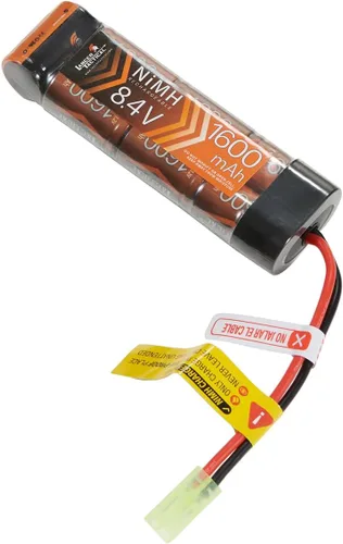 Lancer Tactical Airsoft Battery 8.4V NiMH Flat Battery Pack w/Mini Tamiya Connector High Capacity 1600mAh Battery