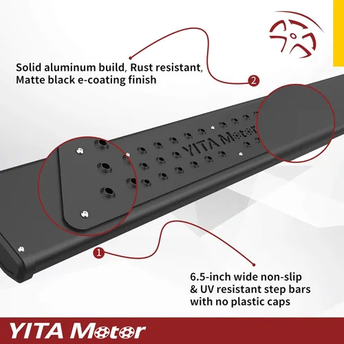 Vista 6 de YITAMOTOR Estribos de 6.5 pulgadas compatibles con Dodge Ram 1500 Crew Cab 2009-2018/Ram 1500 Classic 2019-2024, 2010-2026 2500 3500 Crew Cab