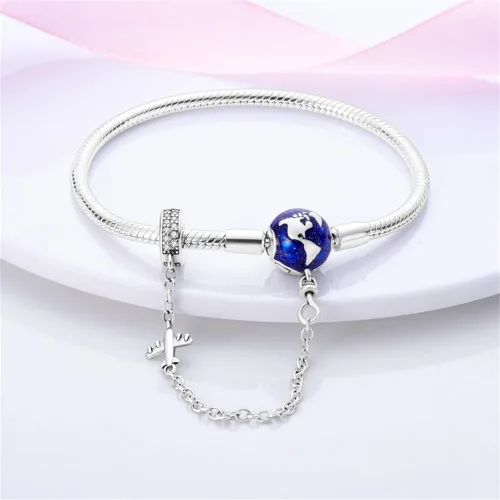 Vista 2 de KUNSIR Pulseras de cadena de serpiente para dije de plata de ley 925, se adapta a cualquier dije de regalo para mujer
