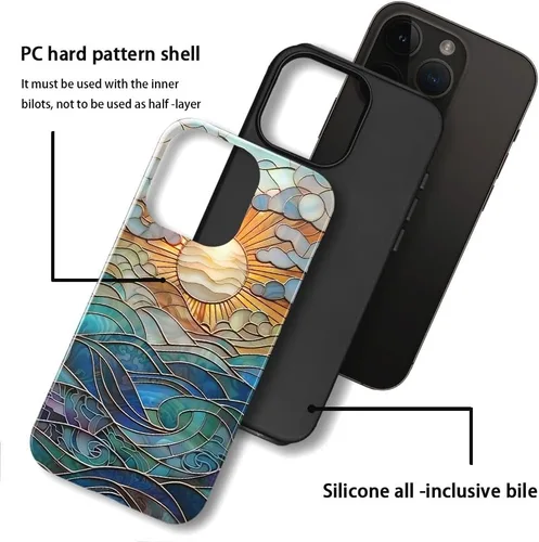 Vista 4 de Funda TnXee Compatible con iPhone 11, Funda Híbrida Brillante de 2 Capas para Prevenir Caídas para Niñas y Niños, Aspecto Bonito con Flores Salvajes