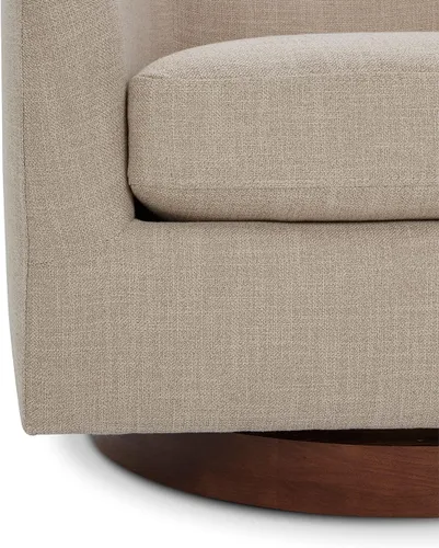 Vista 25 de CHITA - Silla giratoria decorativa, tapizada en terciopelo con certificación FSC, estilo barril, para sala de estar, completamente ensamblada