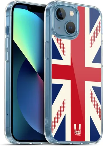 Vista 327 de Head Case Designs Blue Gingham Union Jack Collection - Funda de gel suave compatible con Apple iPhone 7 Plus/iPhone 8 Plus