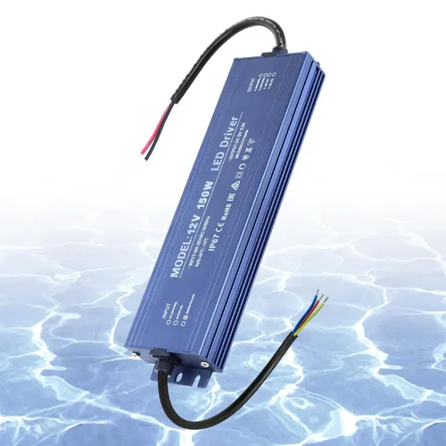 Vista 16 de Controlador LED de 12 V 200 W impermeable IP67, transformador LED ultra delgado de 110 V CA a 12 V CC 16.6 A 200 vatios silencioso convertidor