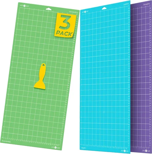 Vista 14 de HTVRONT Tapete de corte de agarre ligero, paquete de 3 alfombrillas de corte de 12 x 12 pulgadas, compatibles con Cricut Maker 4/Maker