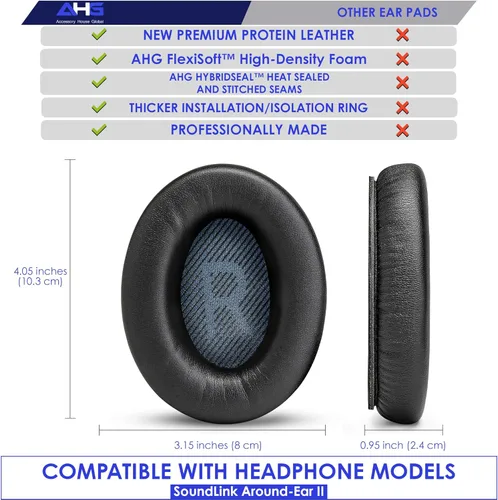 Vista 6 de AHG Accessory House Global SoundLink AE2 - Almohadillas para los oídos y almohadilla SoundLink AE2 para diadema compatible con auriculares Bose