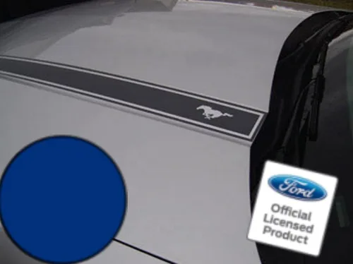 Vista 3 de Decal Mods Hood Spears - Paquete de calcomanías gráficas compatibles con Ford Mustang Stripe - LOD plateado metálico - CMS (se adapta a 2010-2012)