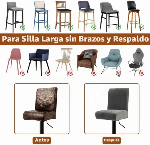Vista 6 de Juego de 4 fundas de terciopelo para taburetes de bar, fundas elásticas suaves para taburetes de bar con respaldo, lavables, extraíbles, fundas