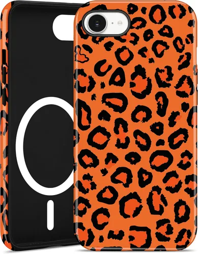 Vista 141 de Jusy Compatible with MagSafe Brown Tortoise Shell Print Phone Case for iPhone 7/8/SE, Amber Trendy Luxury Magnetic Soft TPU and Hard PC Protective