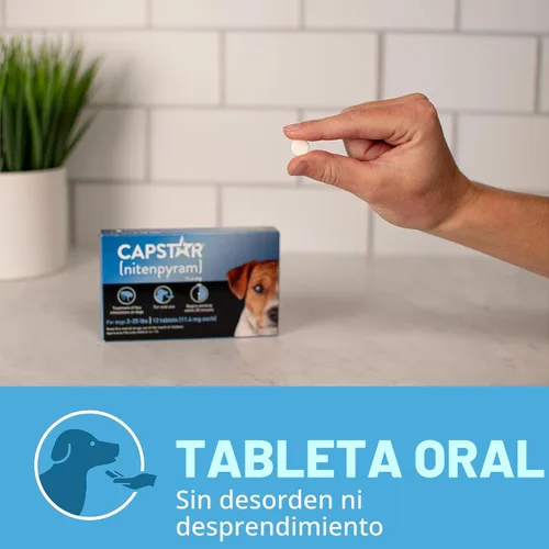 Vista 6 de Capstar (Nitenpyram) Tratamiento oral de pulgas de acción rápida para perros de 2 a 25 libras, tabletas de medicamentos recomendadas por