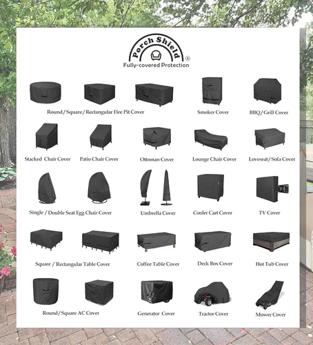 Vista 8 de Porch Shield Funda Impermeable para Sofá de Muebles de Exterior – Funda para Sofá de Patio de 3 Plazas 77 pulgadas de ancho x 35 pulgadas de Negro