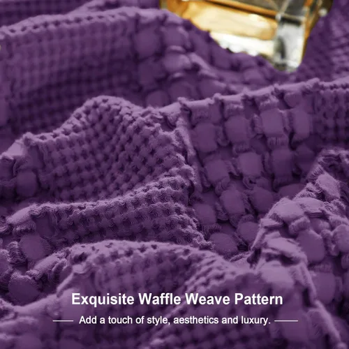 Vista 321 de PHF - Fundas de almohada 100% algodón con tejido gofre europeo, 26 x 26 pulgadas, 2 unidades para decoración elegante del hogar, para cama, sin
