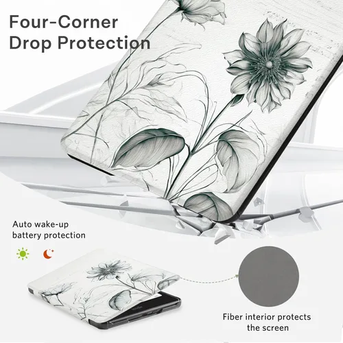 Vista 7 de CoBak Funda con cubierta magnética plegable para Kindle Paperwhite de 7 pulgadas de 12ª generación 2024 y Kindle Colorsoft - para PopSockets Grip