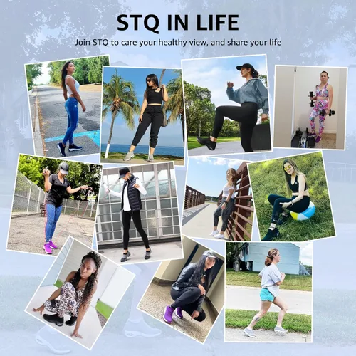 Vista 9 de STQ - Tenis para caminar, sin cordones, de malla, transpirables, cómodos, de estilo moderno con plataforma, para mujer